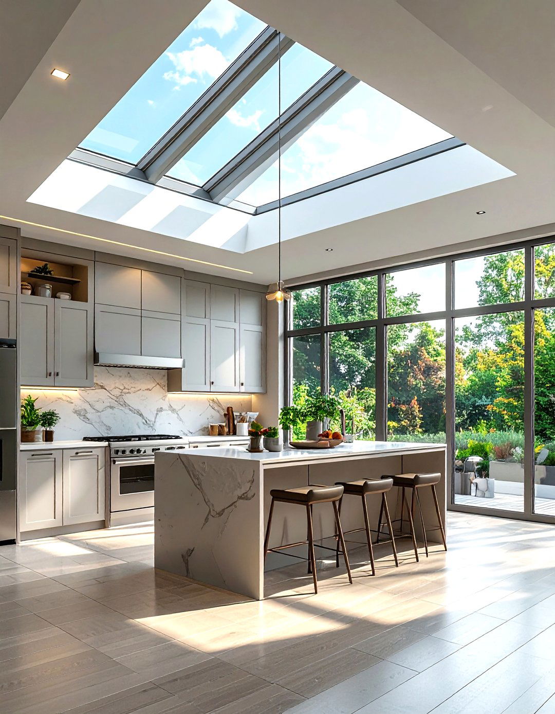 Vaulted Ceiling Skylight - 30 kitchen skylight ideas