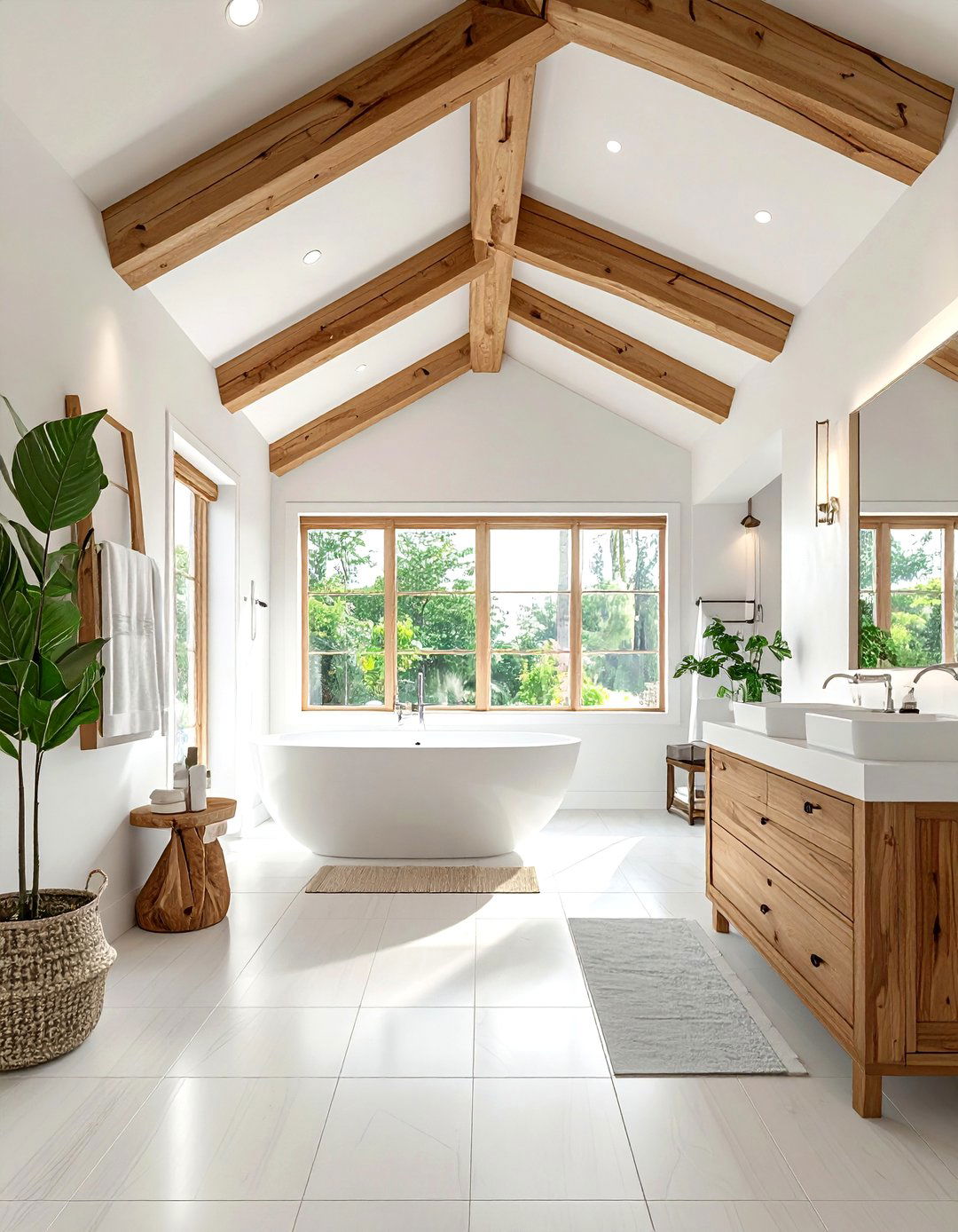 Vaulted Ceiling Teak Bathroom - 30 teak bathroom ideas