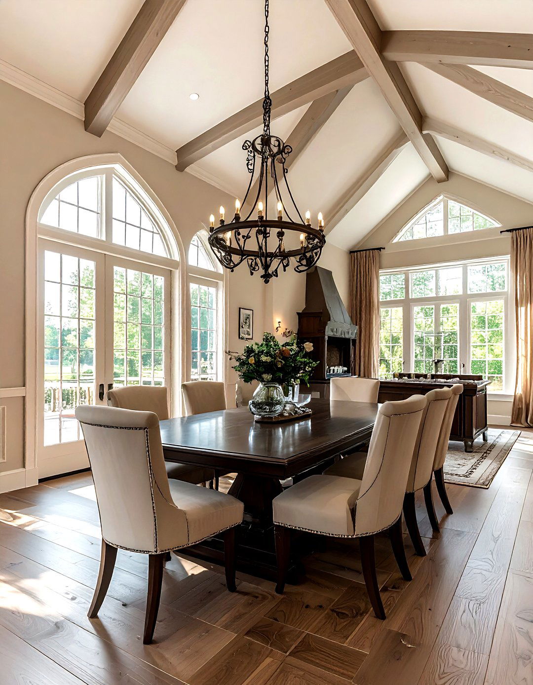 Vaulted Ceiling Windows - 30 dining room natural lighting ideas