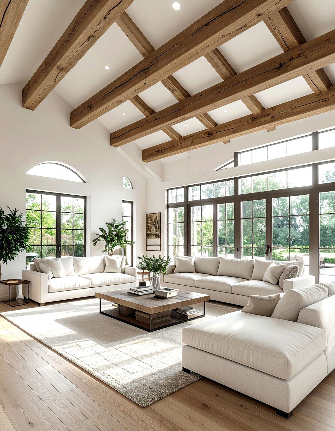Vaulted Ceiling Wood Beam - 30 living room post and beam ideas