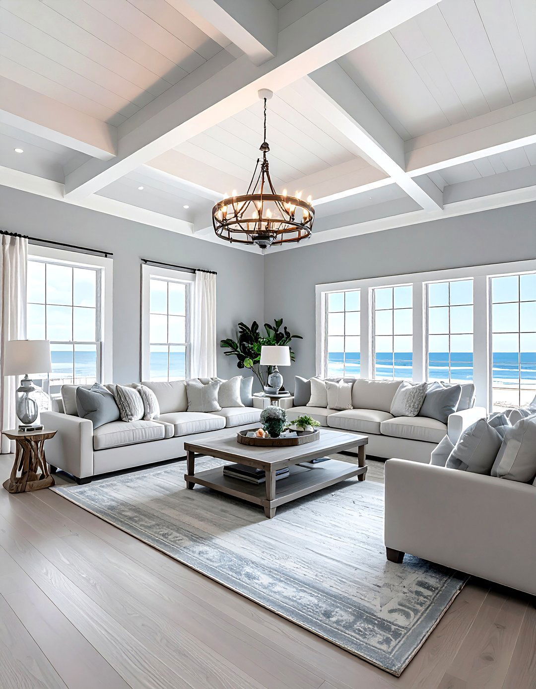 Vaulted Ceilings Coastal Gray Living Room - 30 coastal gray living room ideas