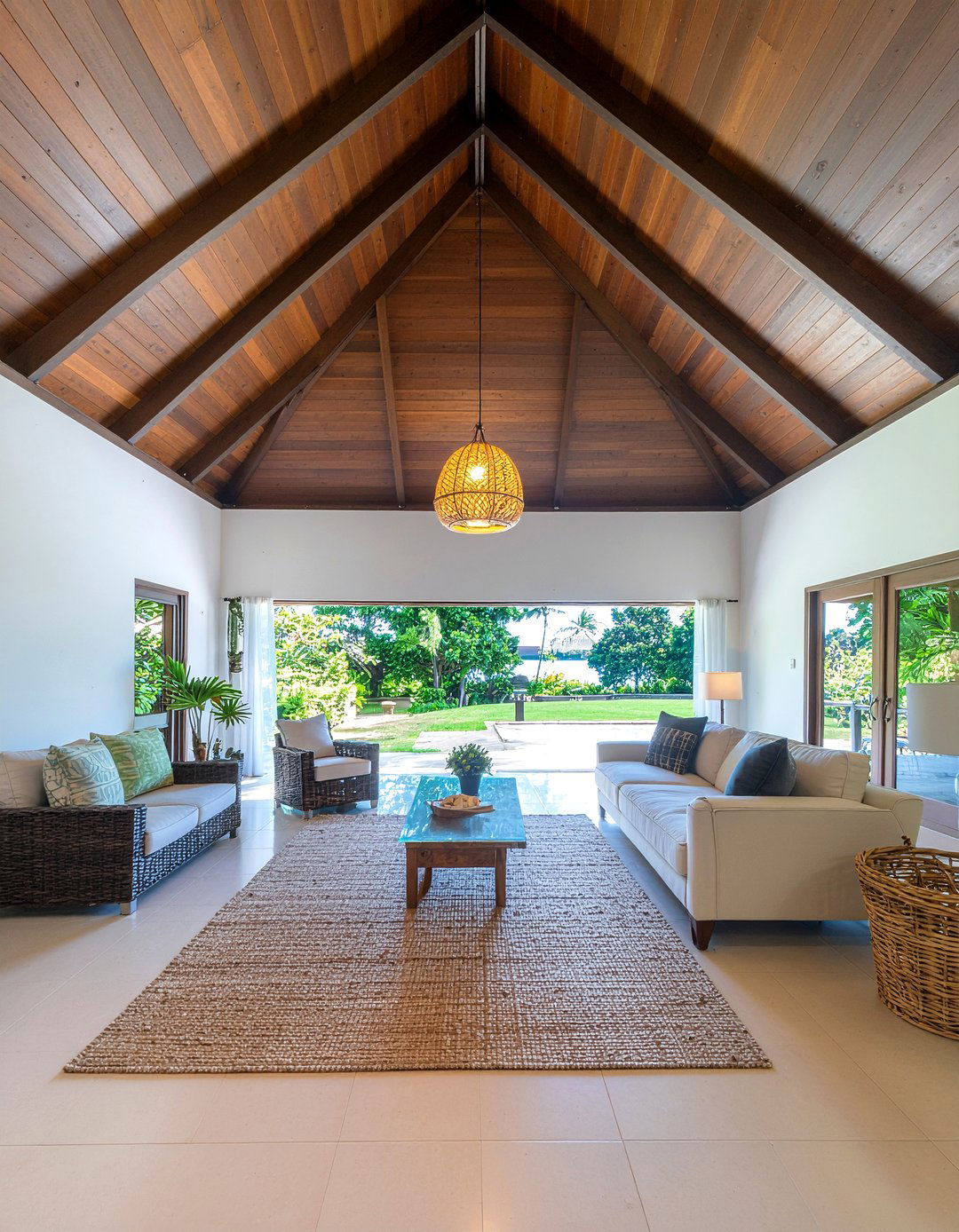 Vaulted Wood Ceilings - 30 tropical living room ideas