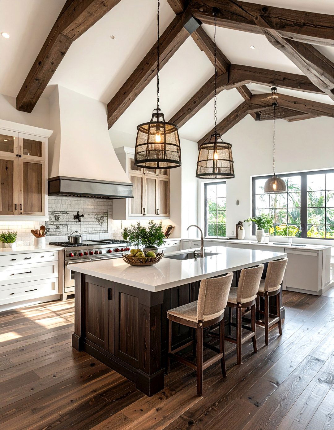 Vaulted Wood Ceilings - 30 Caribbean kitchen ideas