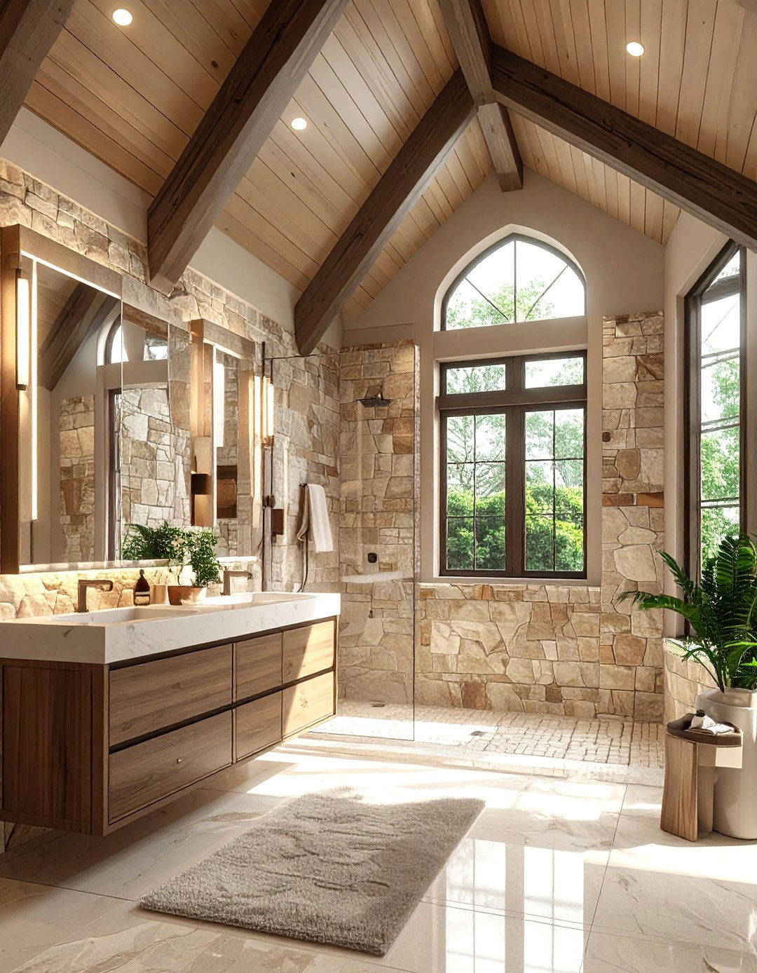 Vaulted bathroom ceiling - 30 bathroom ceiling design ideas