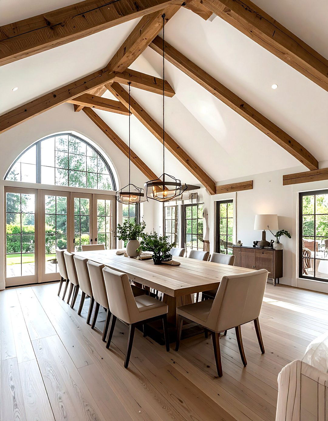 Vaulted ceiling dining room - 30 villa dining room ideas