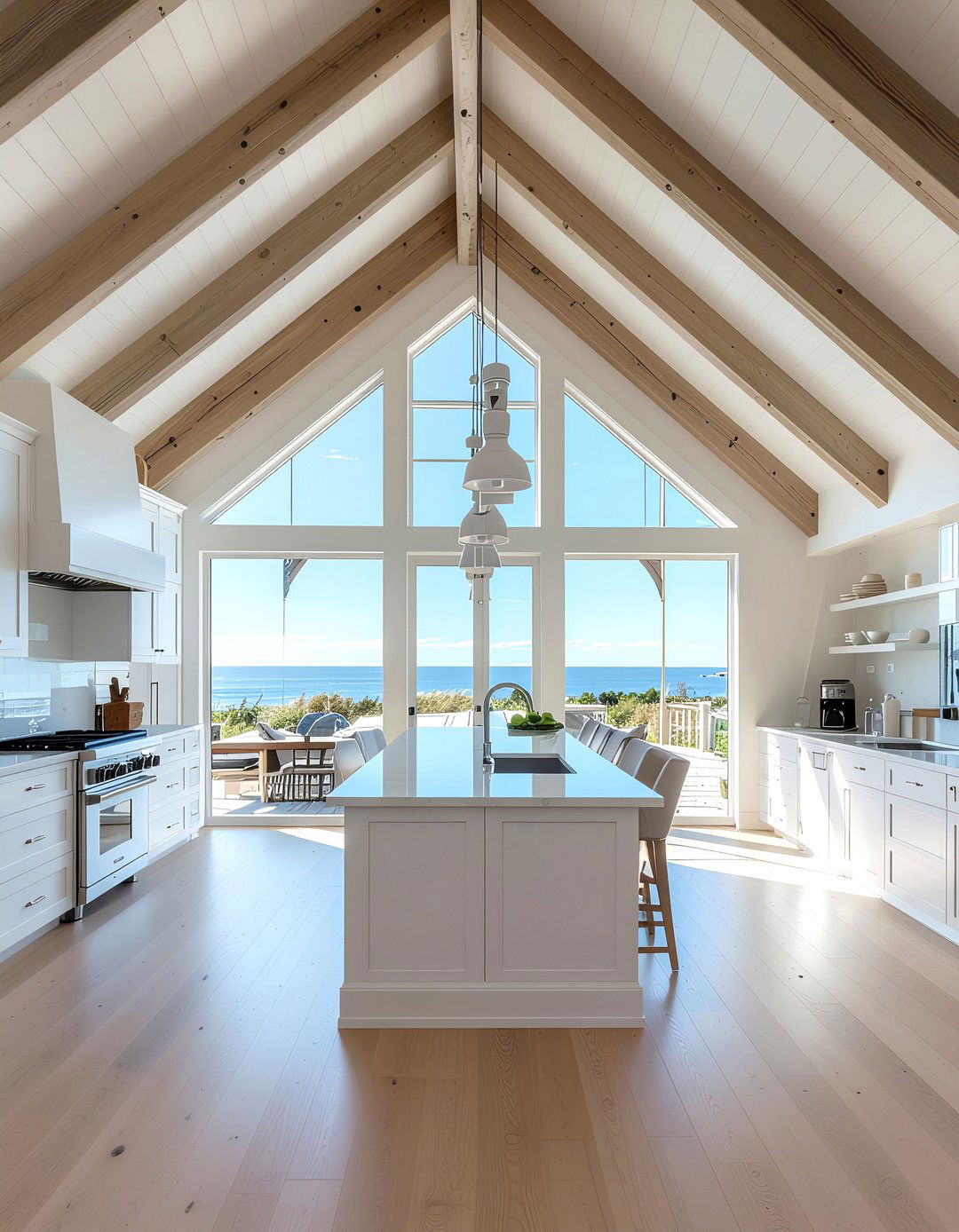 Vaulted ceiling kitchen - 30 beach kitchen ideas