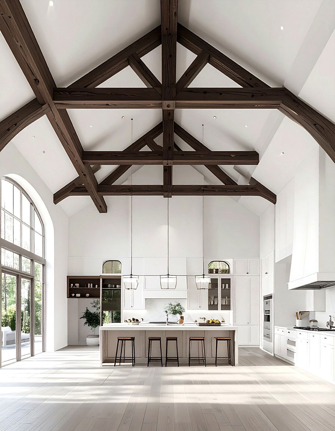 Vaulted ceiling with beams - 30 spec home kitchen ideas