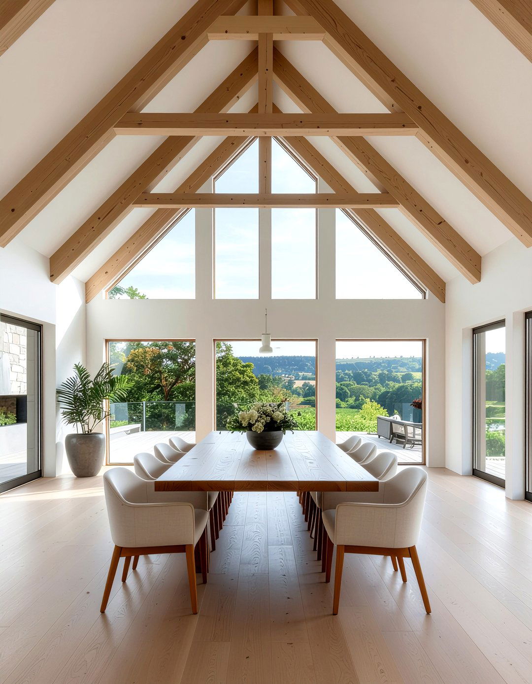 Vaulted ceiling with beams - 30 dining room beamed ceiling ideas