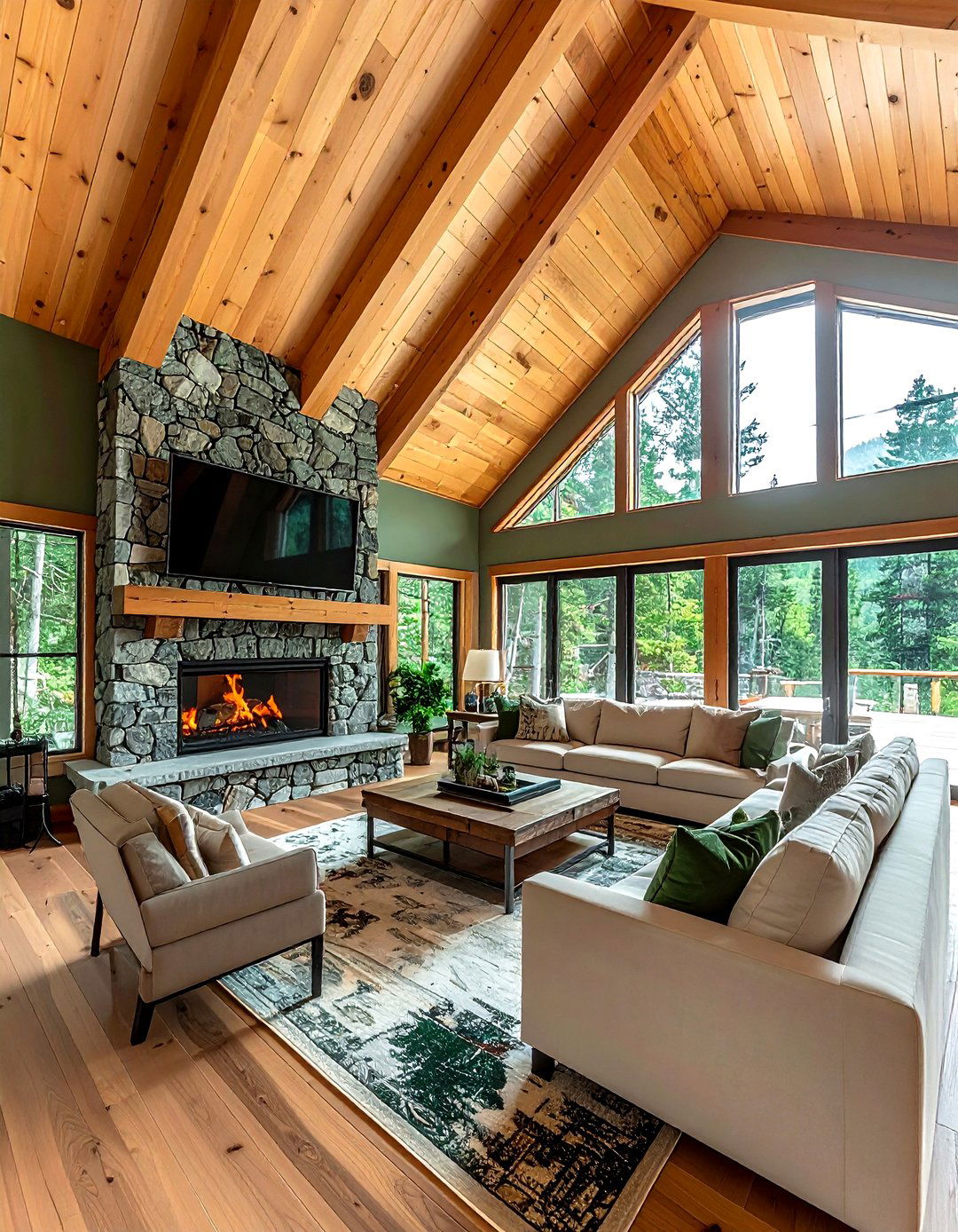 Vaulted ceiling wood planks - 30 living room textured ceiling ideas