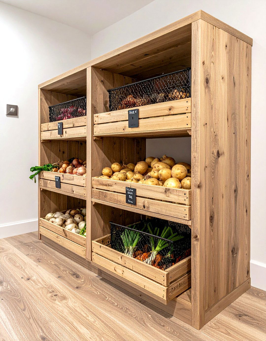 Vegetable Storage Bin - 30 kitchen alcove ideas