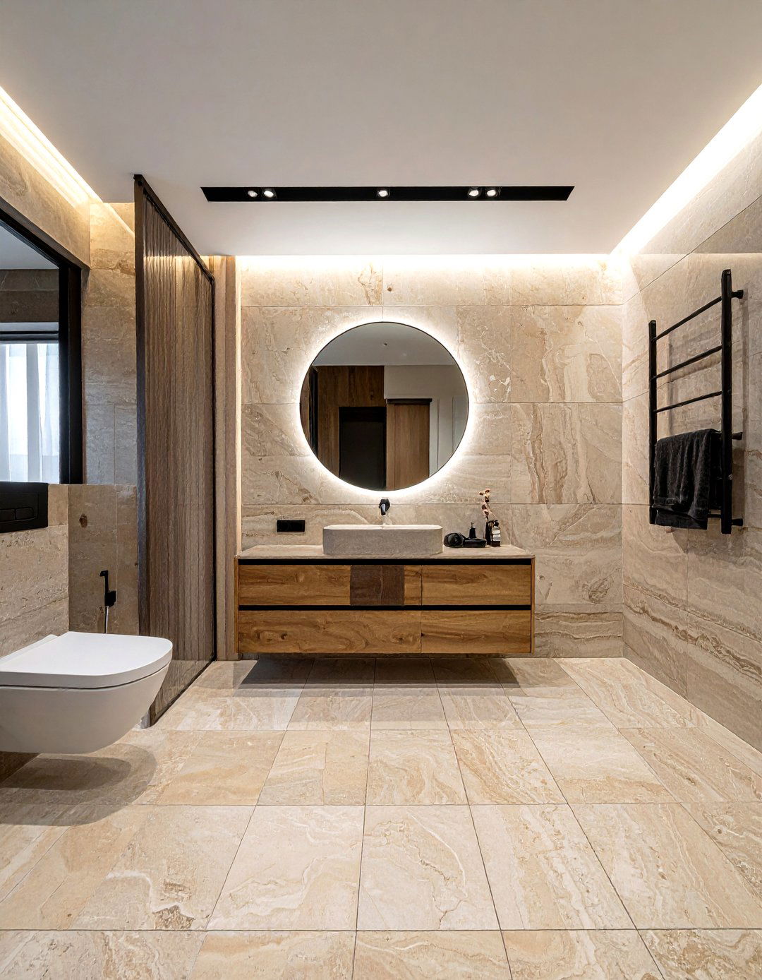 Vein Cut Travertine Tile - 30 travertine bathroom ideas