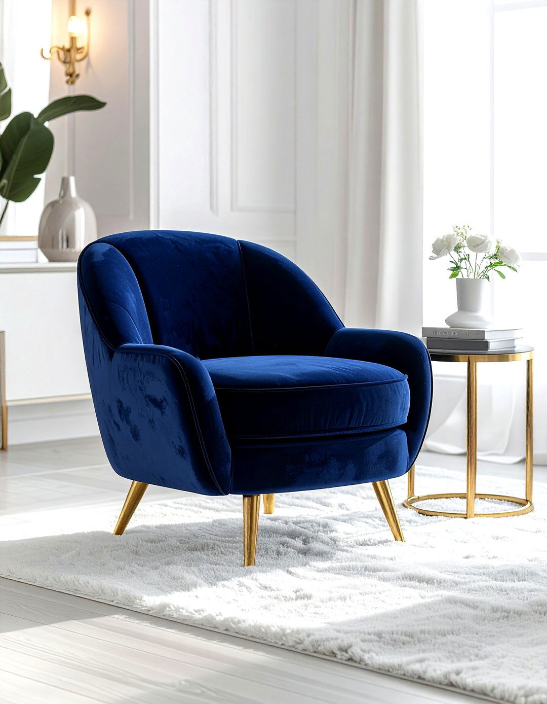 Velvet Accent Chair - 30 living room modern furniture ideas
