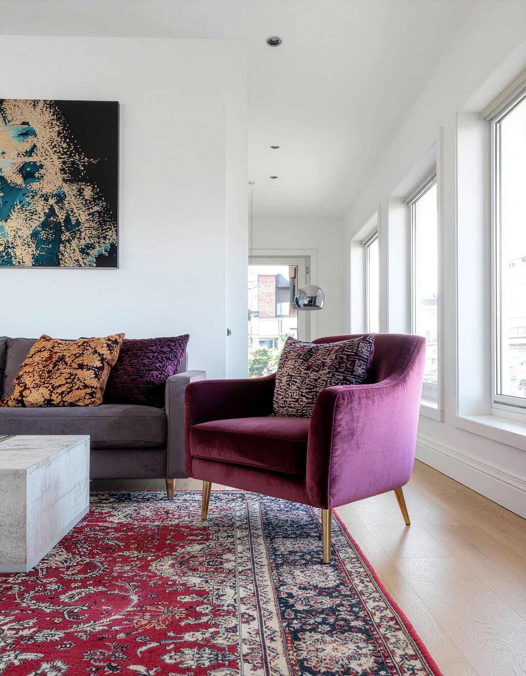 Velvet Accent Chair Living Room - 30 cozy texture living room ideas