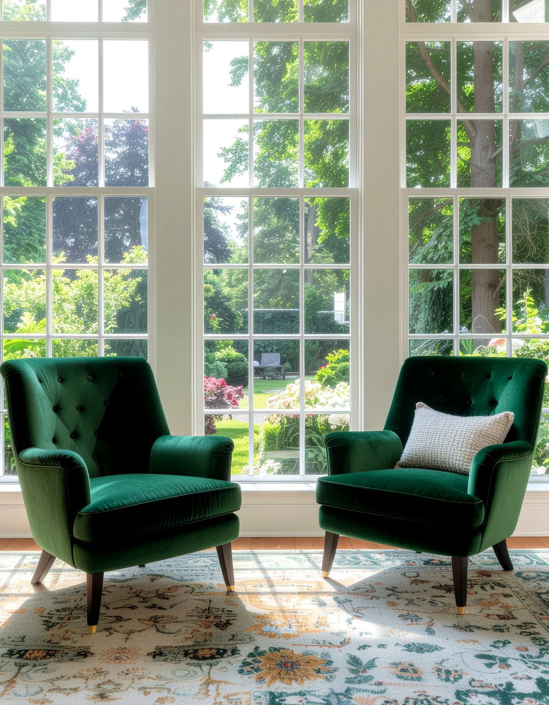 Velvet Accent Chairs - 30 conservatory living room ideas