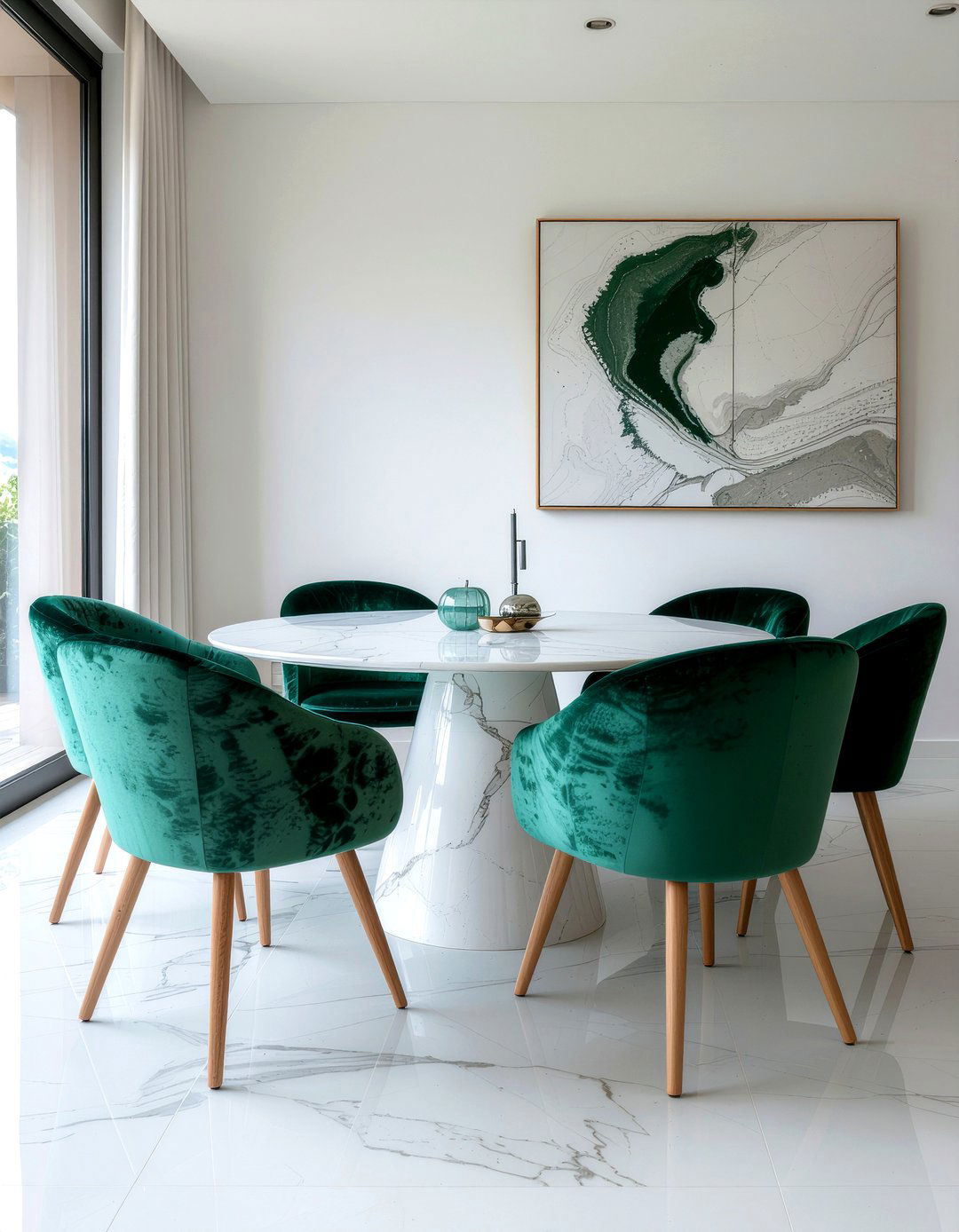 Velvet And Wood Chairs - 30 mixed dining chair ideas