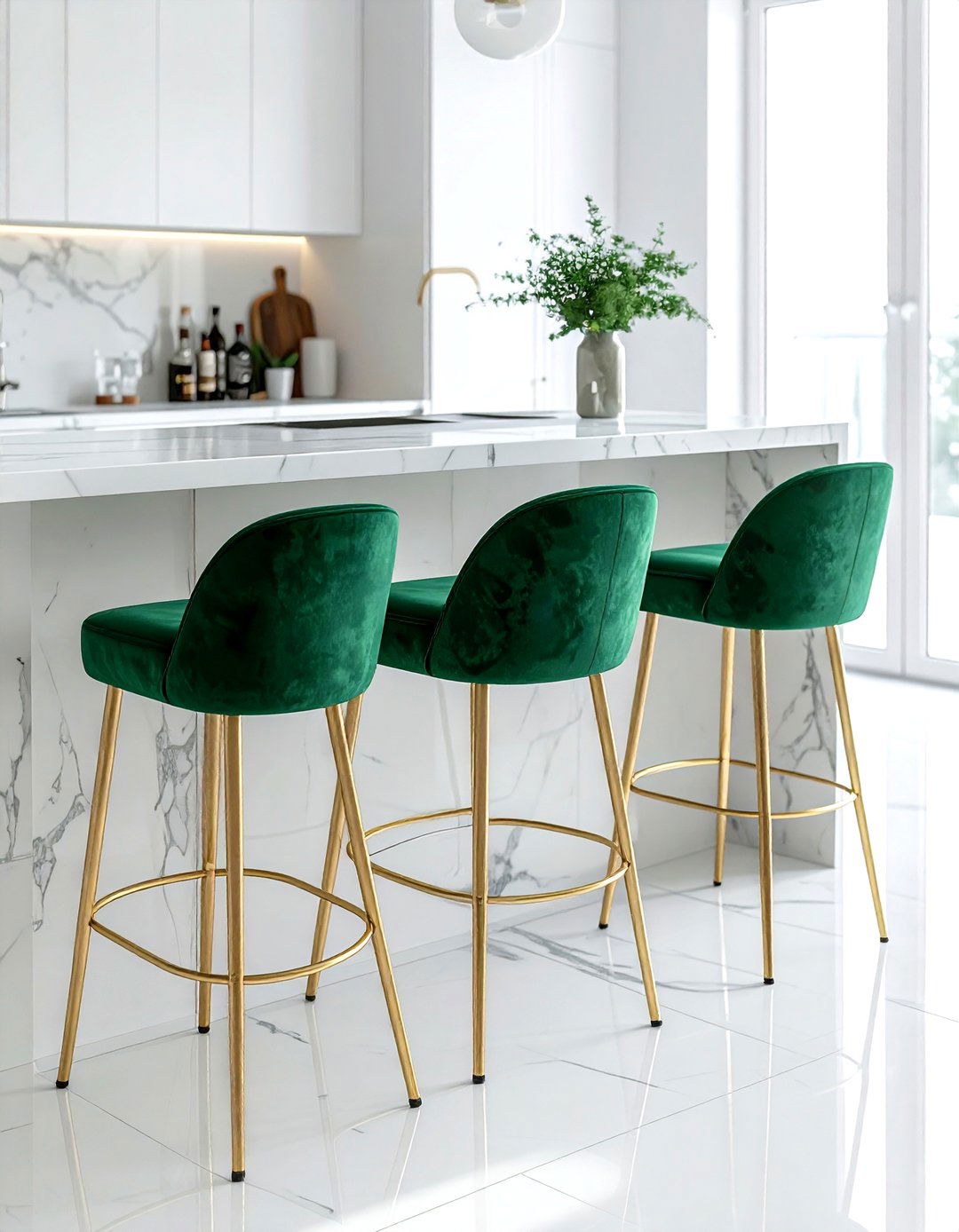 Velvet Bar Stools - 30 home bar decor ideas