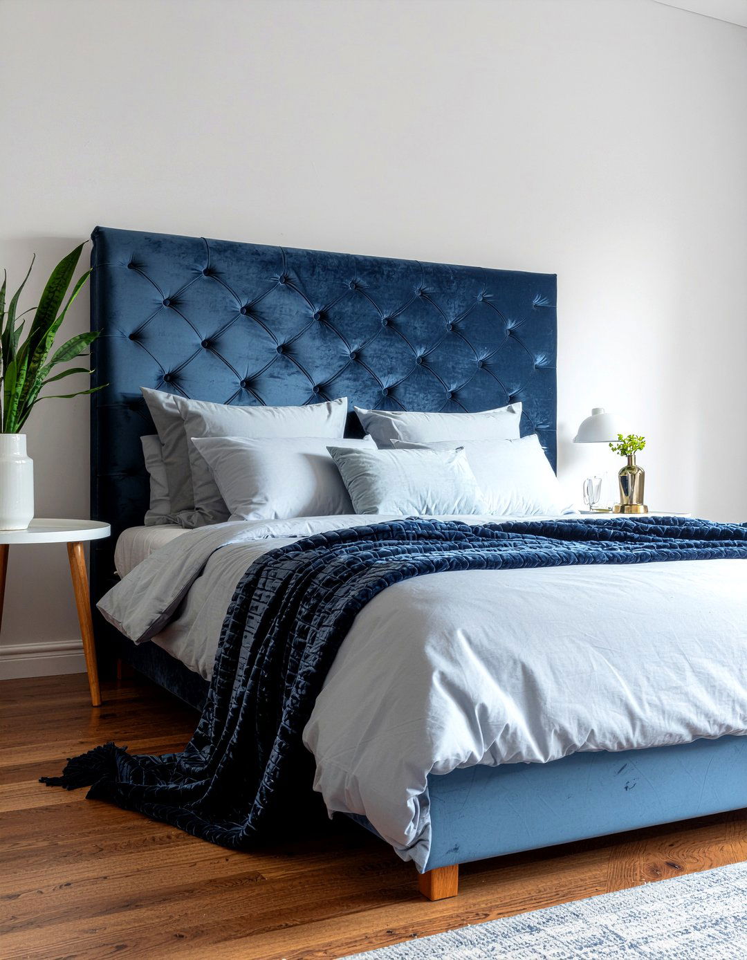 Velvet Bed Frame - 30 sanctuary bedroom ideas