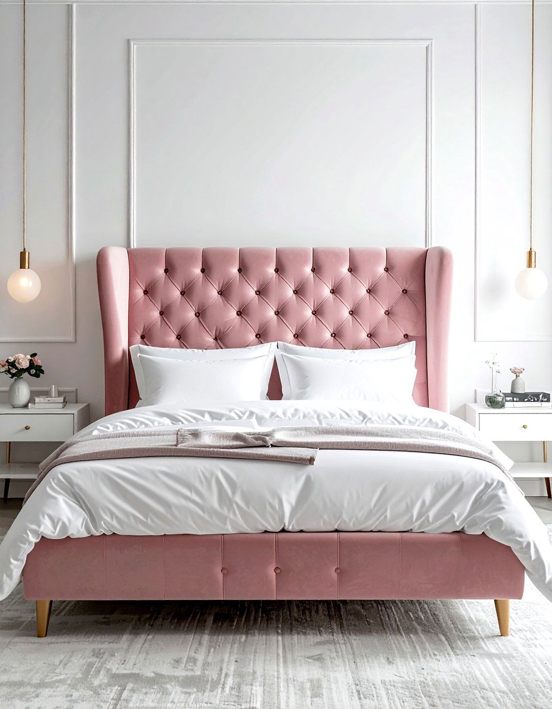 Velvet Bed Headboard - 30 decor checklist ideas
