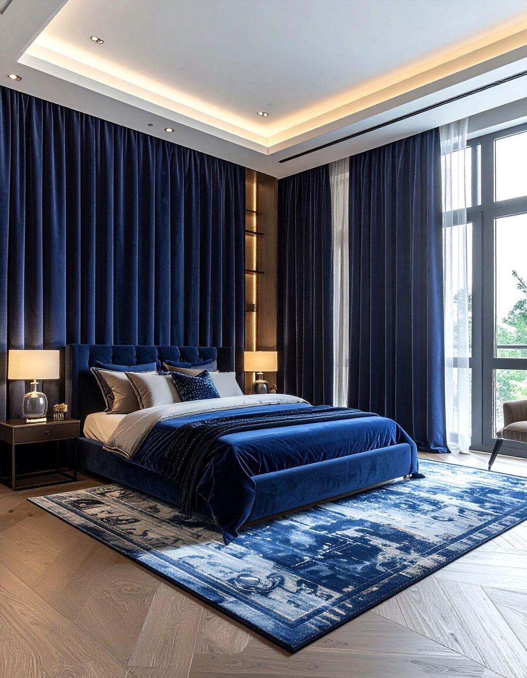 Velvet Blackout Curtains - 30 bedroom statement piece ideas