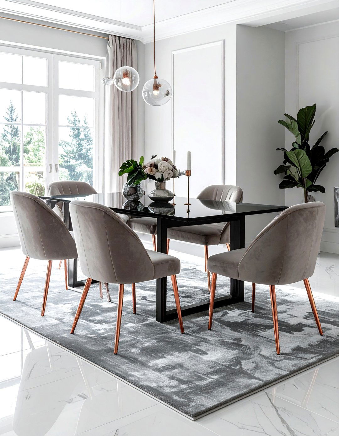 Velvet Chair Copper Leg - 30 copper accent dining room ideas