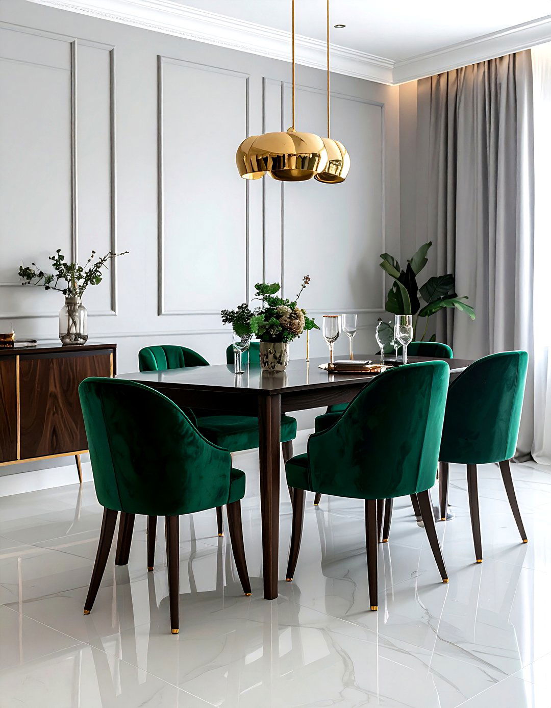 Velvet Chair Dining Room - 30 American dining room ideas