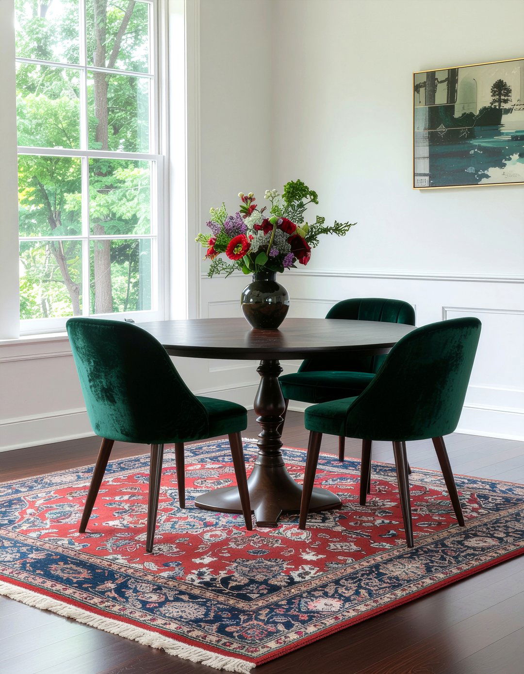 Velvet Chair Rug - 30 Persian rug dining room ideas