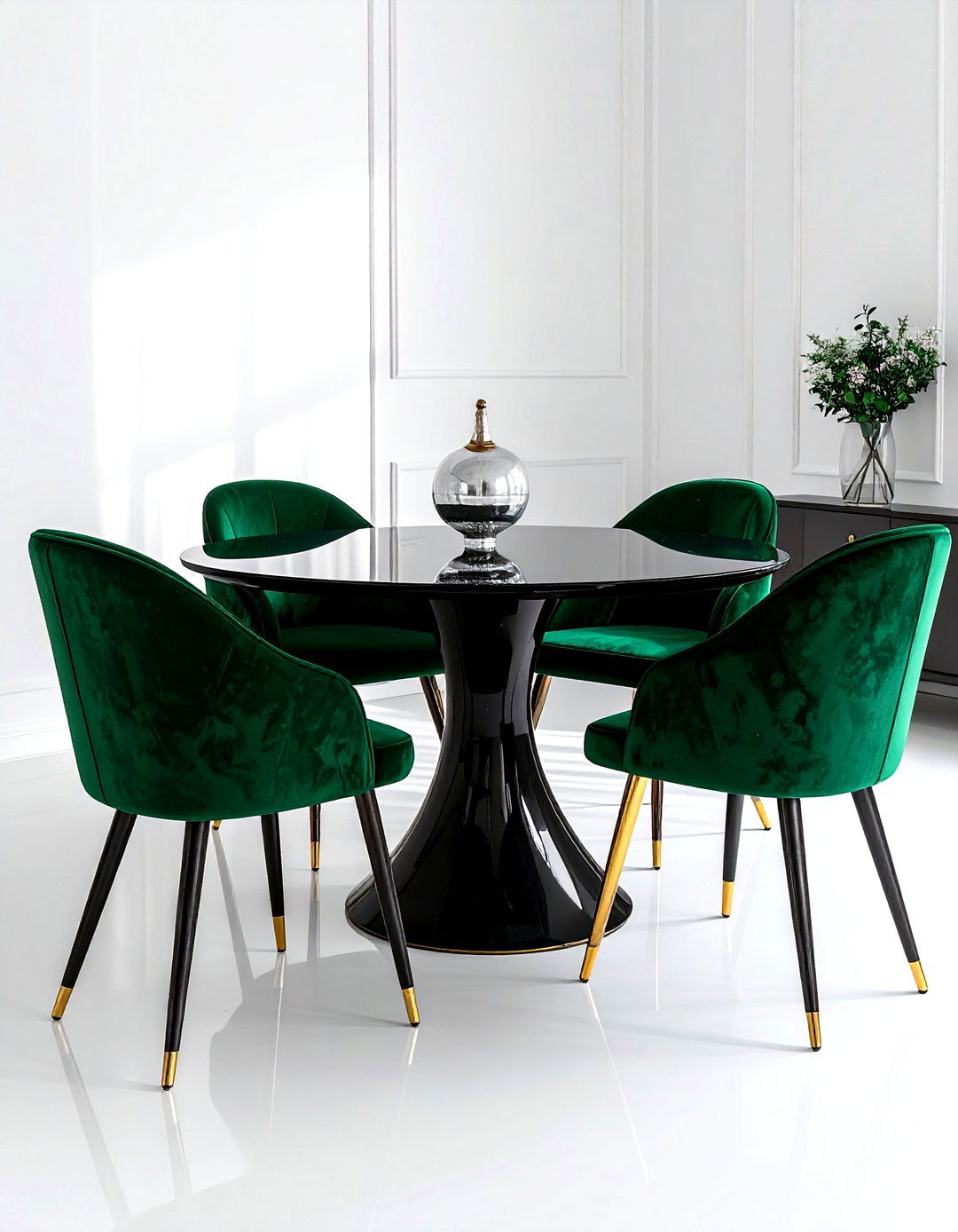 Velvet Chairs - 30 dining room seating arrangements ideas