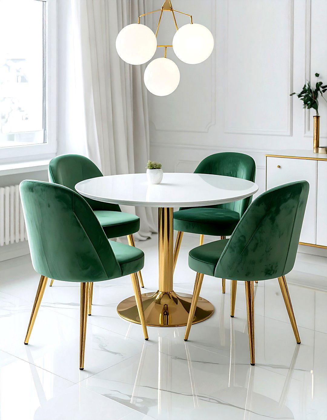 Velvet Chairs - 30 minimalist dining room ideas