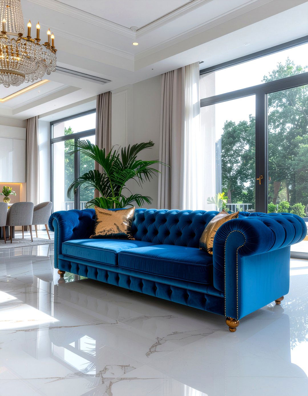 Velvet Chesterfield Sofa - 30 living room chesterfield sofa ideas