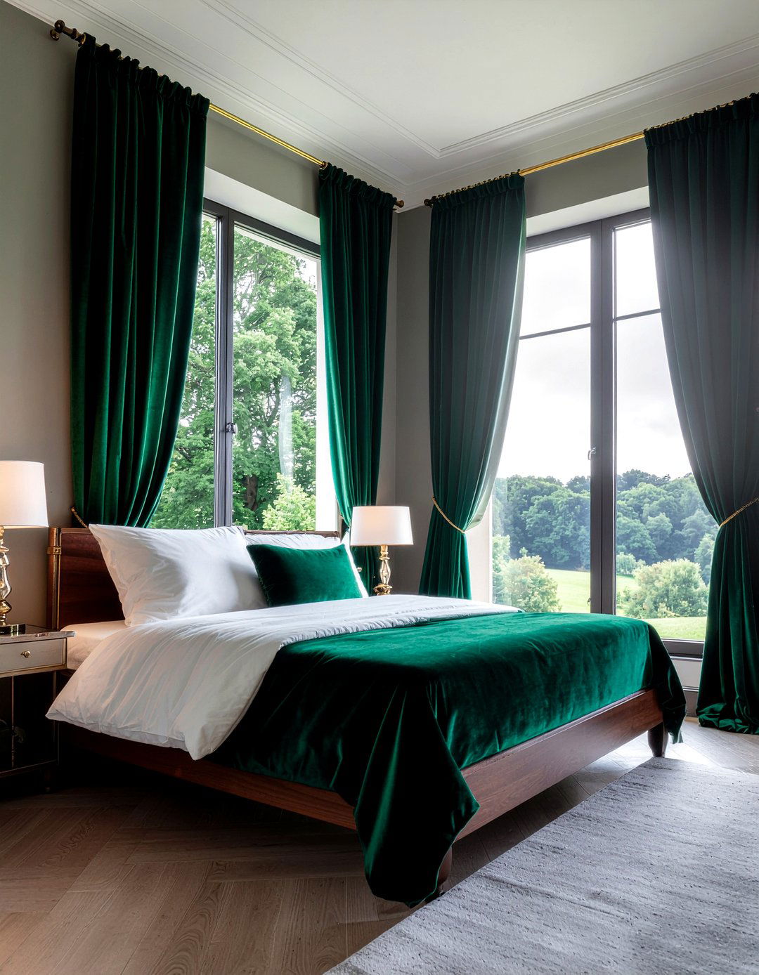 Velvet Curtains - 30 weekend bedroom ideas