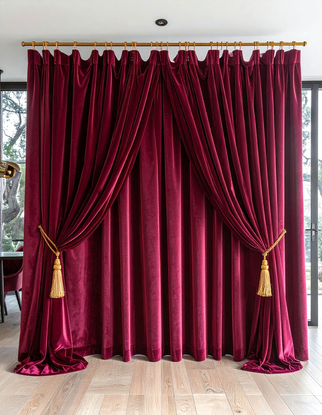 Velvet Curtains - 30 traditional entertaining dining ideas