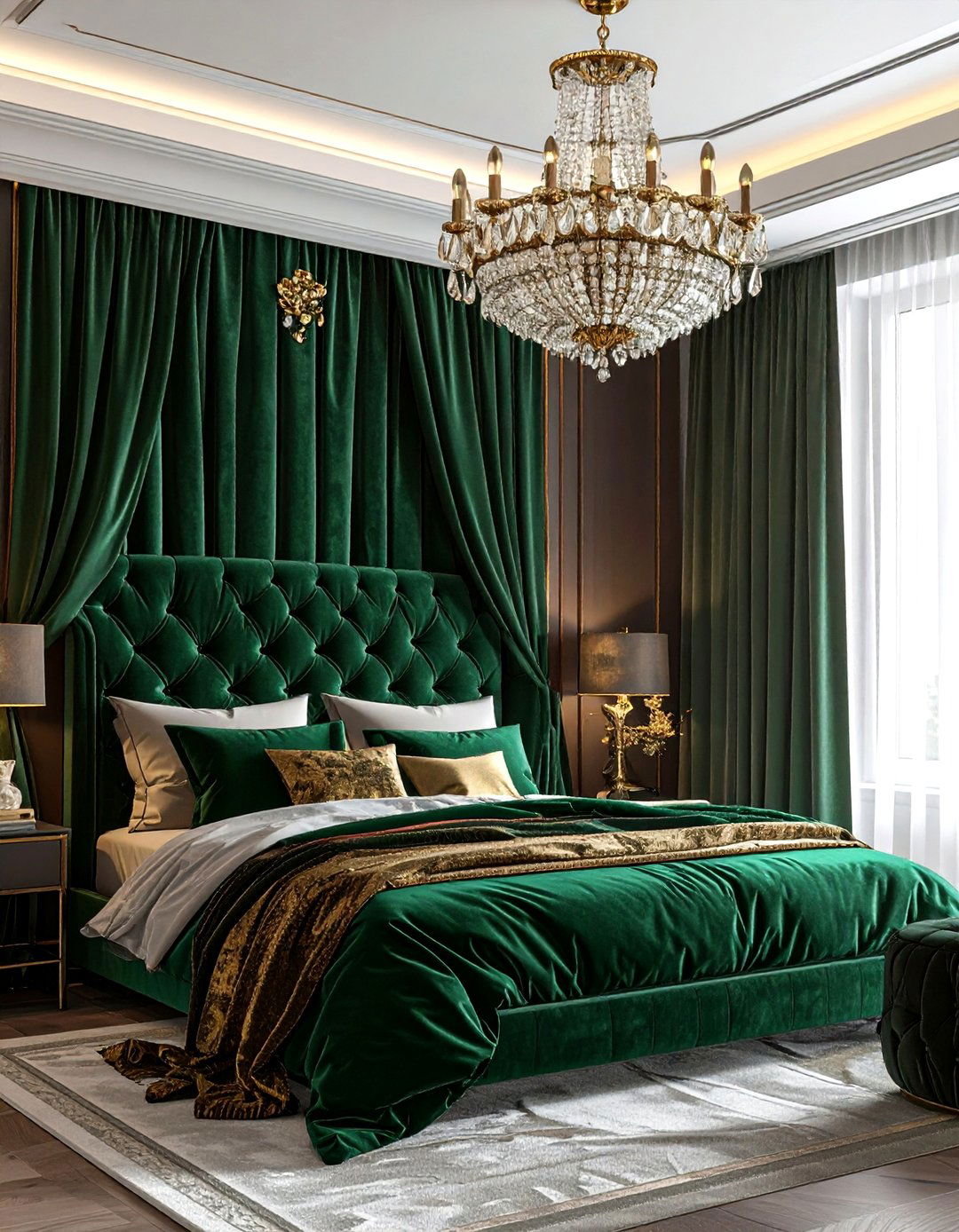 Velvet Curtains - 30 bedroom window treatment ideas