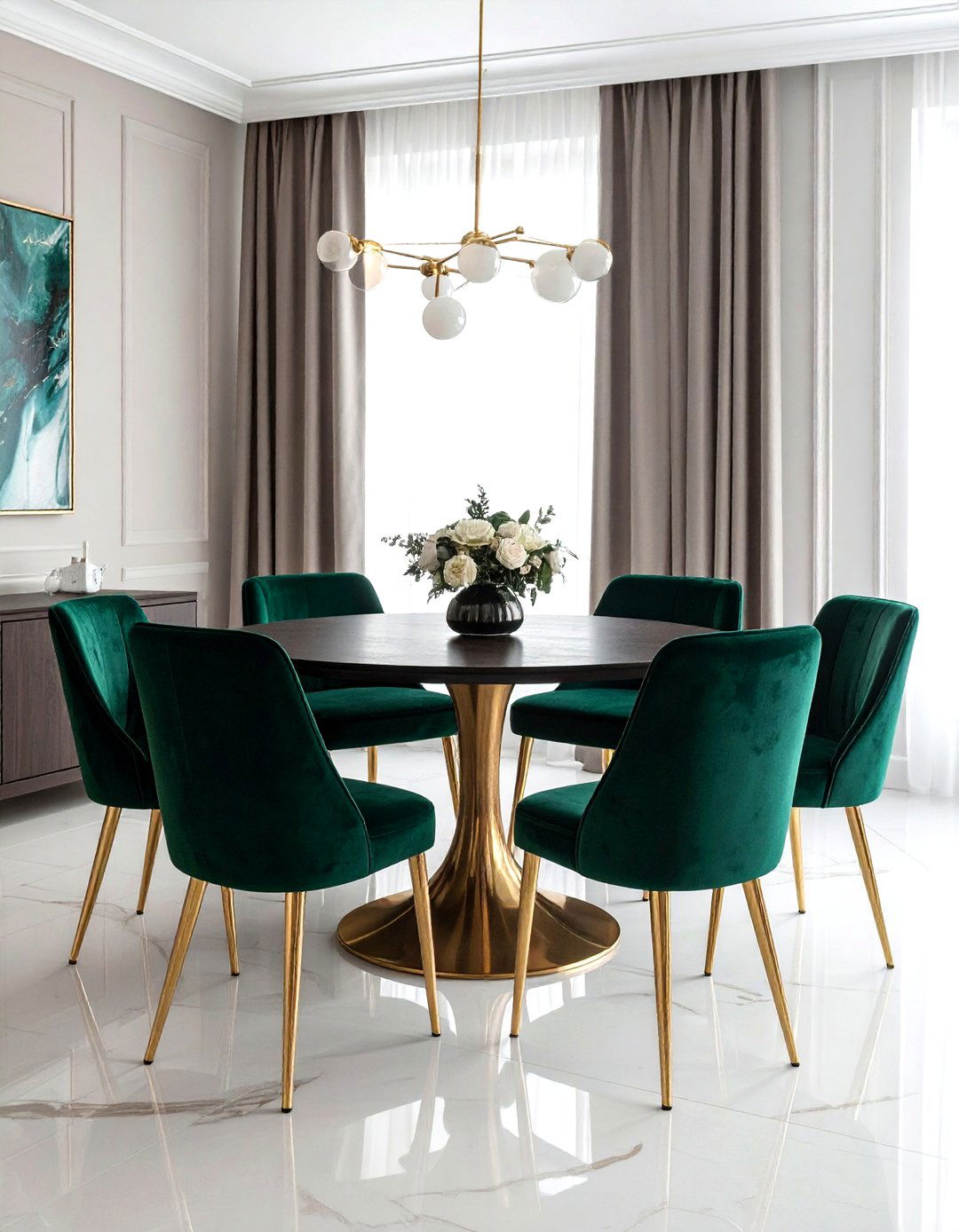 Velvet Dining Chair - 30 sophisticated dining room ideas