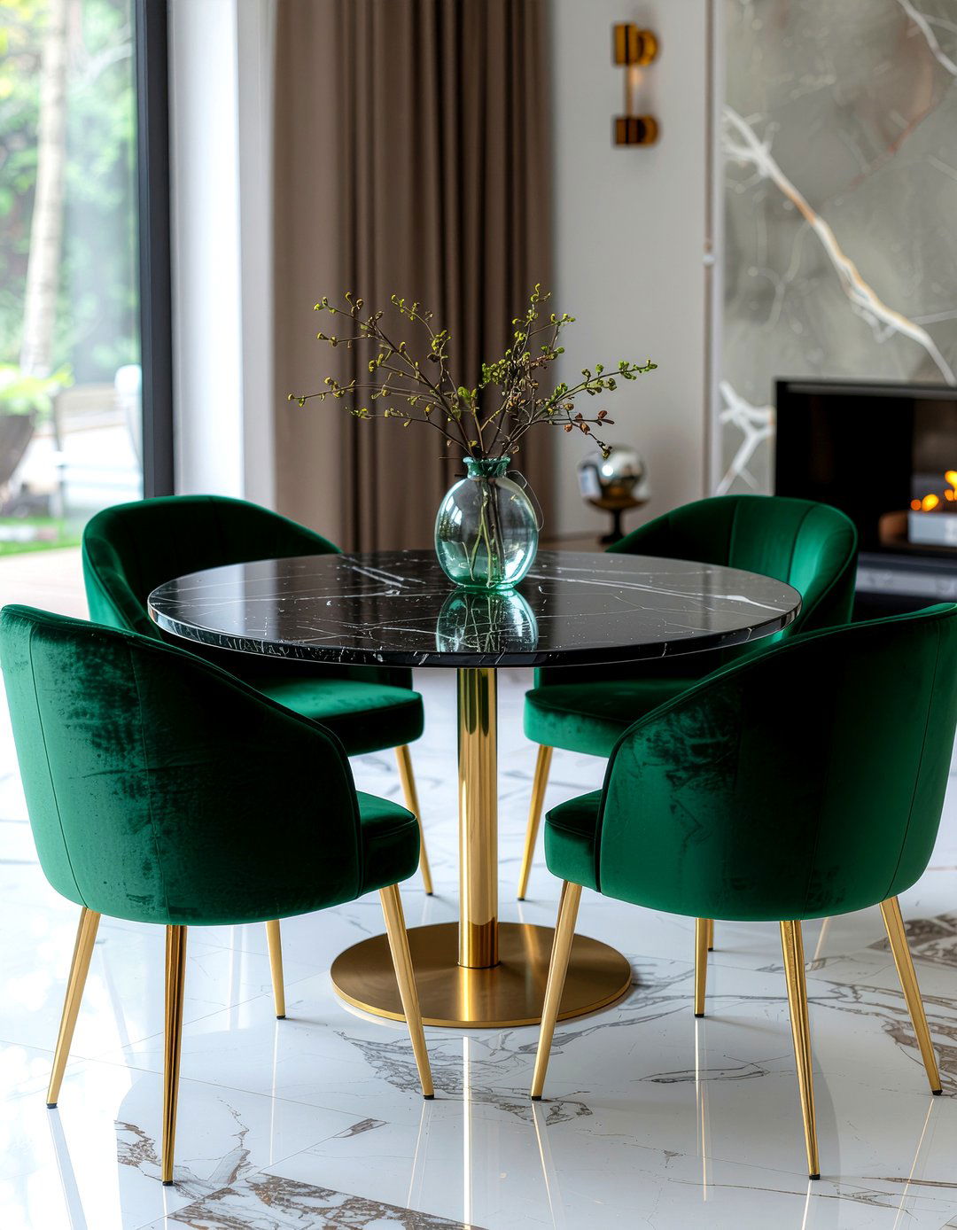 Velvet Dining Chair - 30 effortless dining room ideas