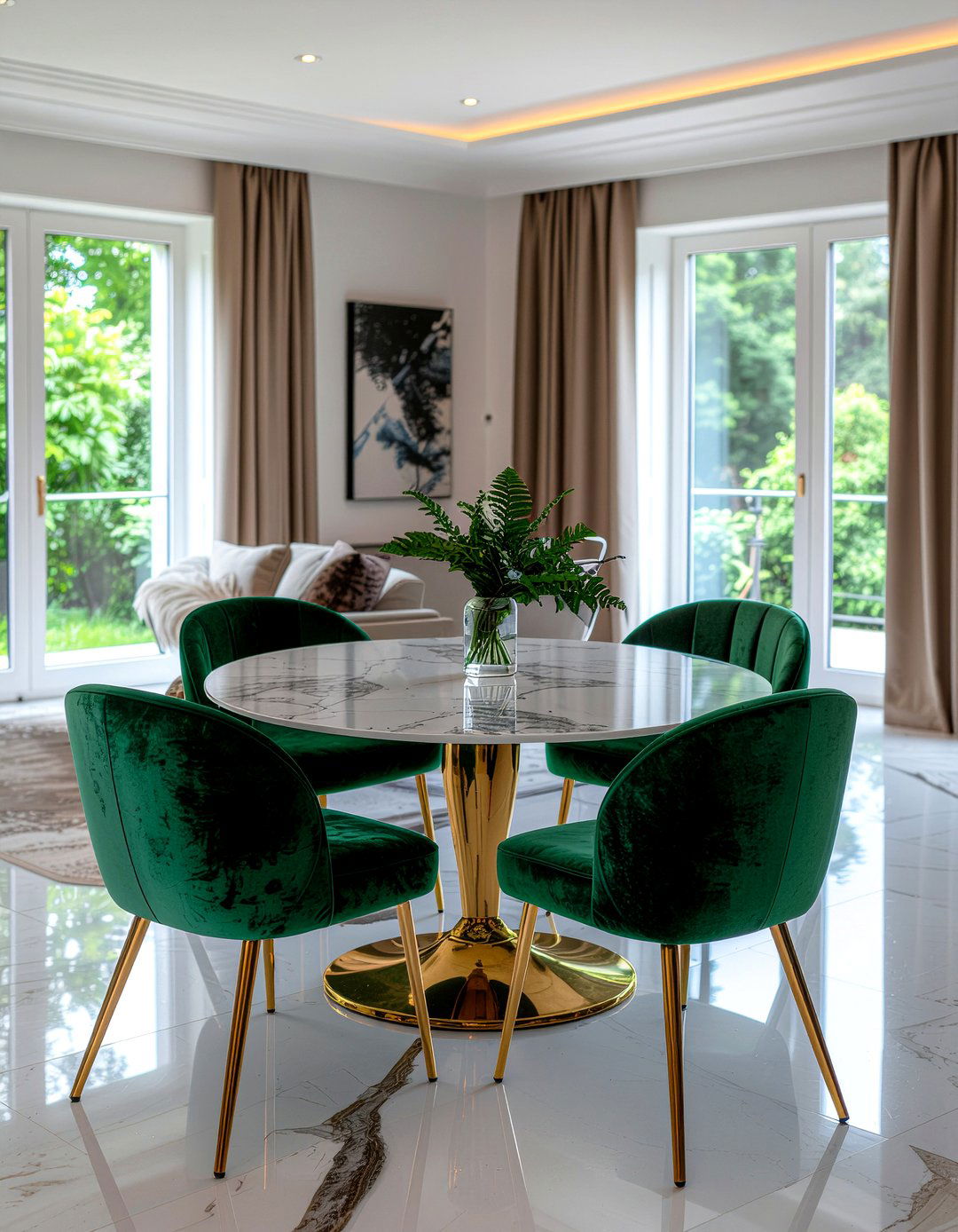 Velvet Dining Chair - 30 ambient dining room ideas