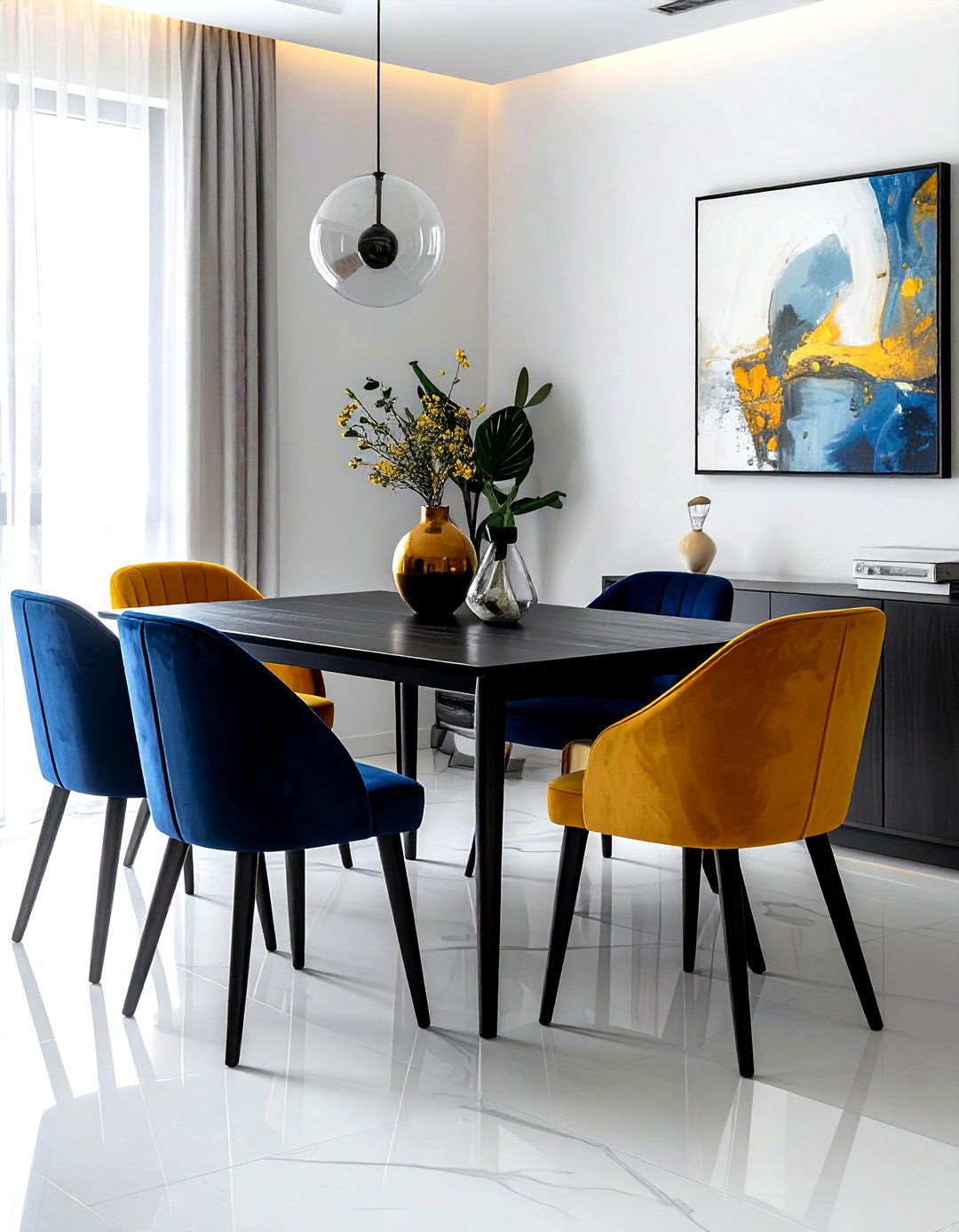 Velvet Dining Chairs - 30 dining room furniture settings