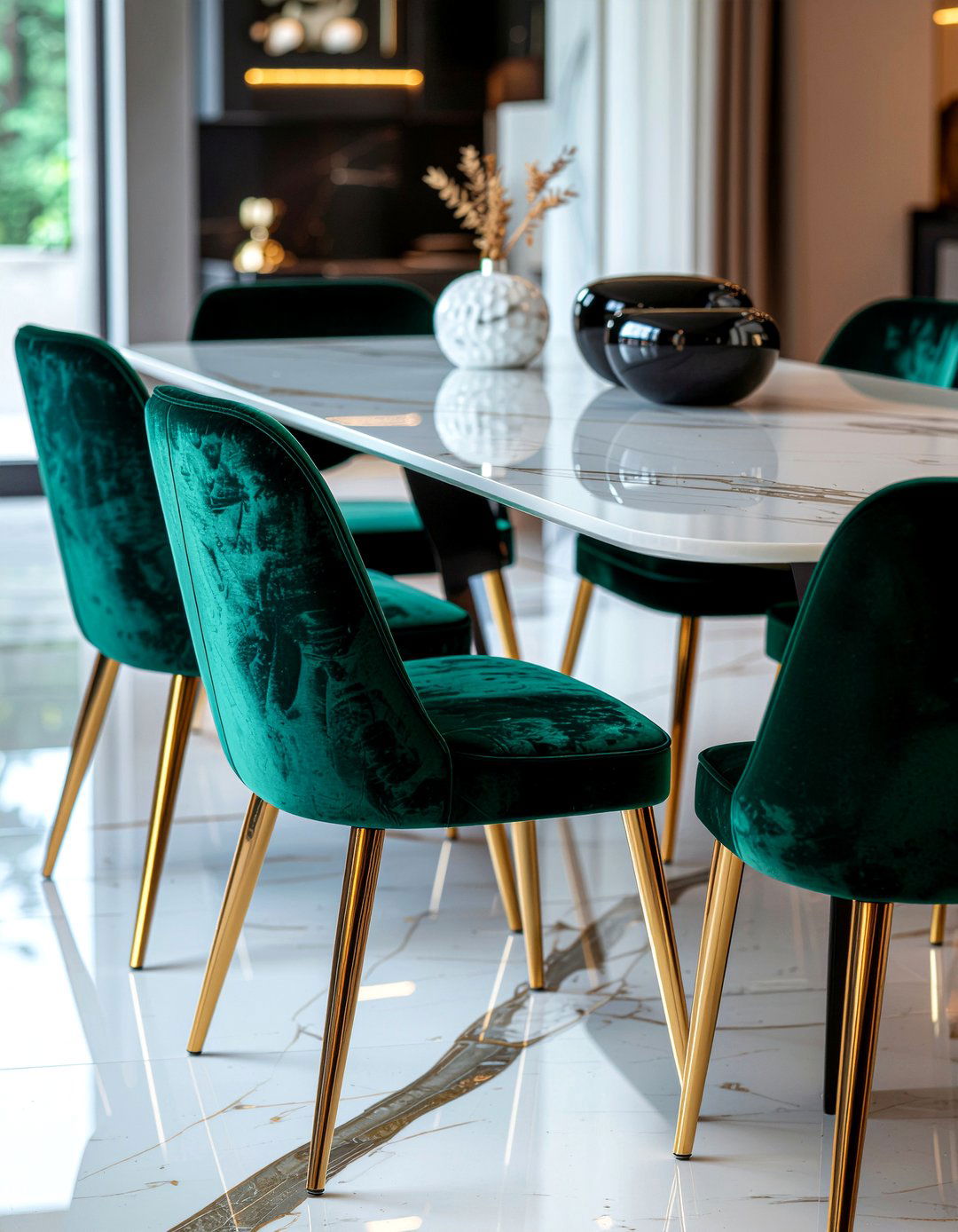 Velvet Dining Chairs - 30 dining room styling tips