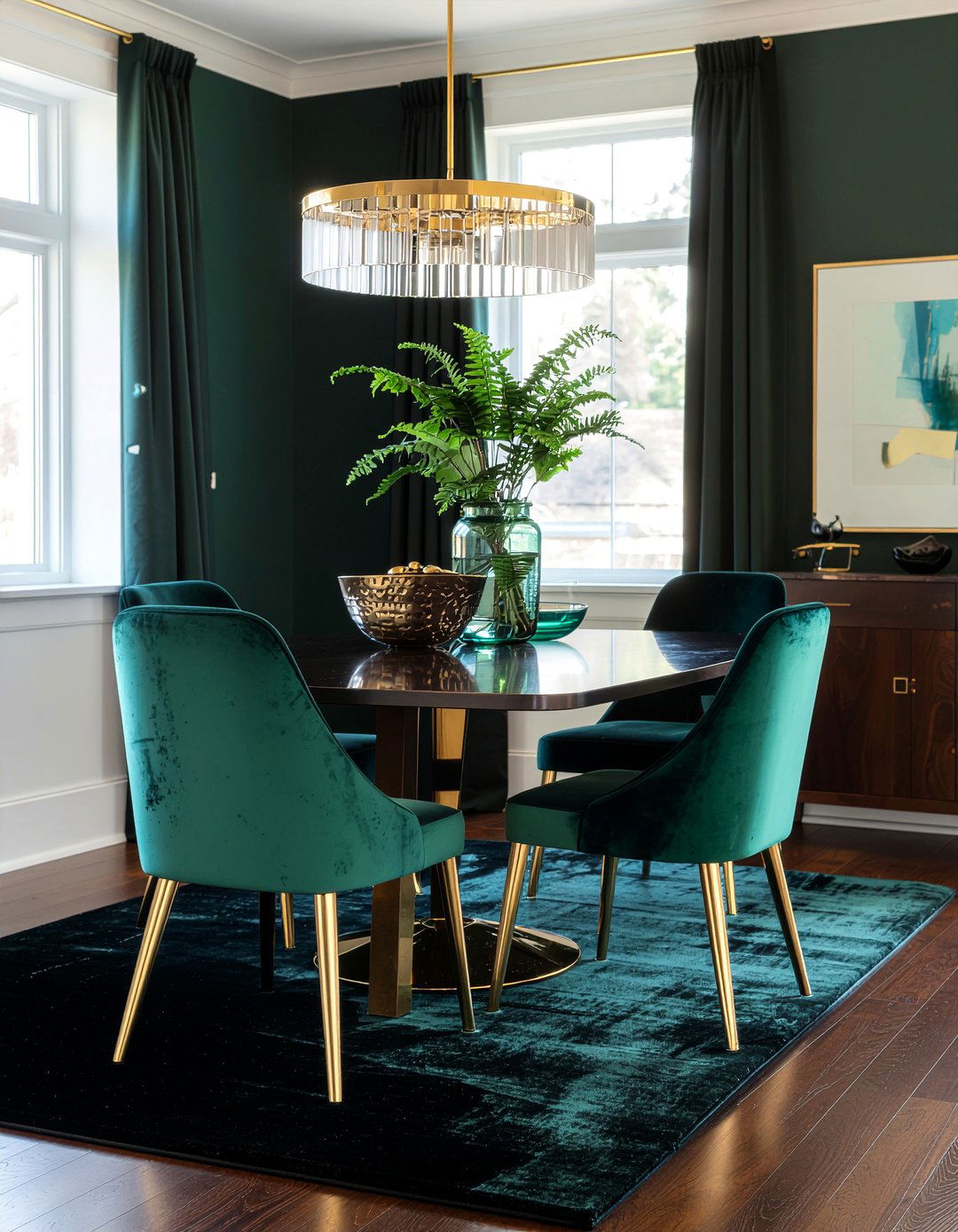 Velvet Dining Chairs - 30 dramatic dining room ideas