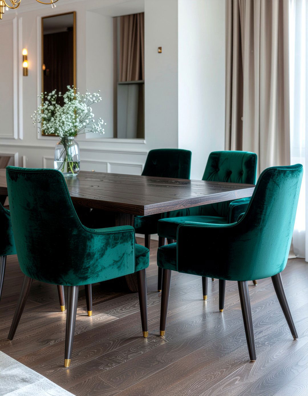 Velvet Dining Chairs - 30 English dining room ideas