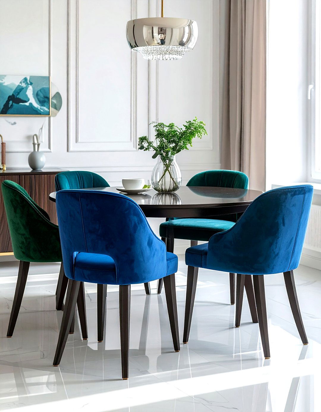Velvet Dining Chairs - 30 fearless dining room ideas