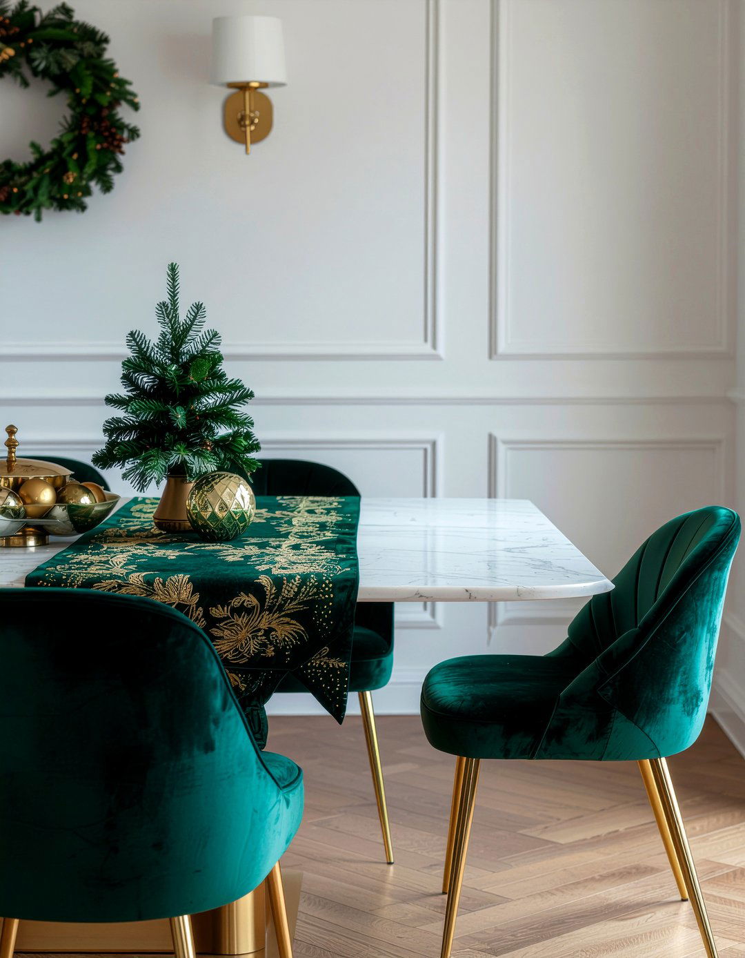 Velvet Dining Chairs - 30 festive dining room ideas