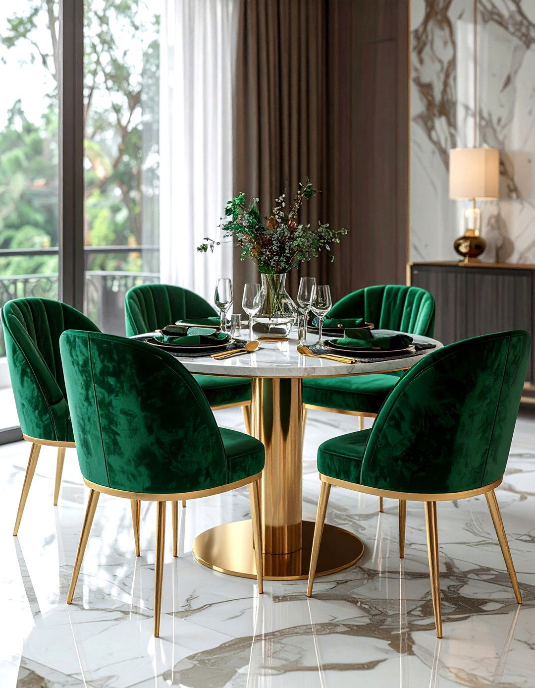 Velvet Dining Chairs - 30 focal point dining room ideas