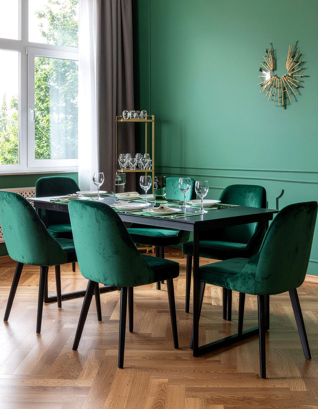 Velvet Dining Chairs - 30 inviting dining room ideas