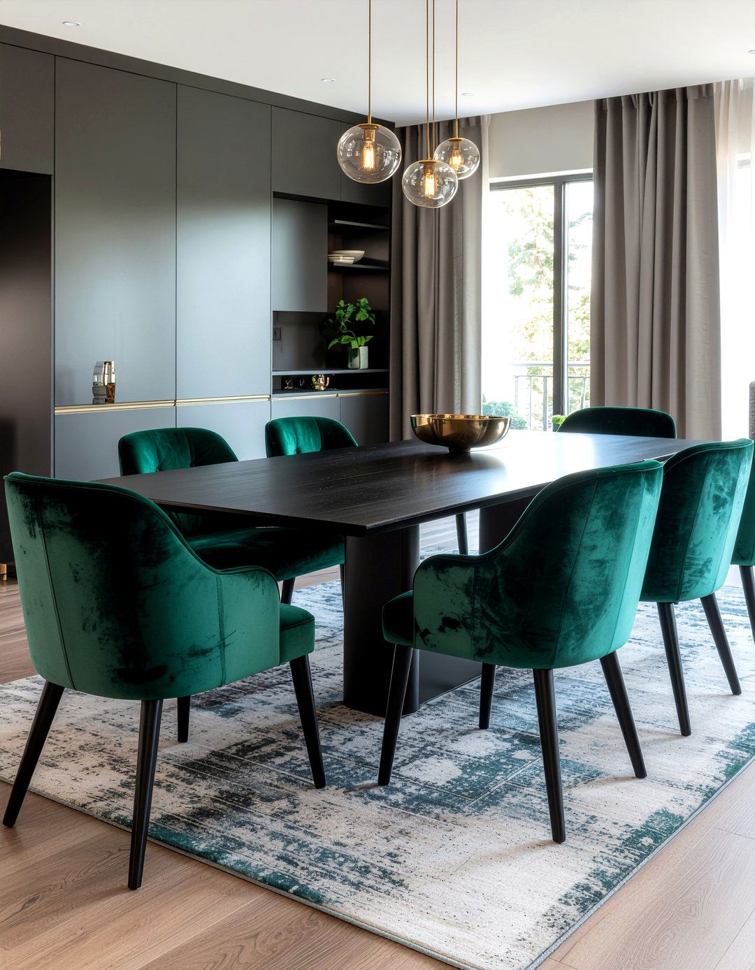 Velvet Dining Chairs - 30 row house dining room ideas
