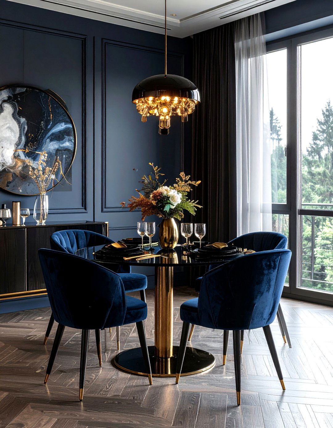 Velvet Dining Room - 30 feature dining room ideas