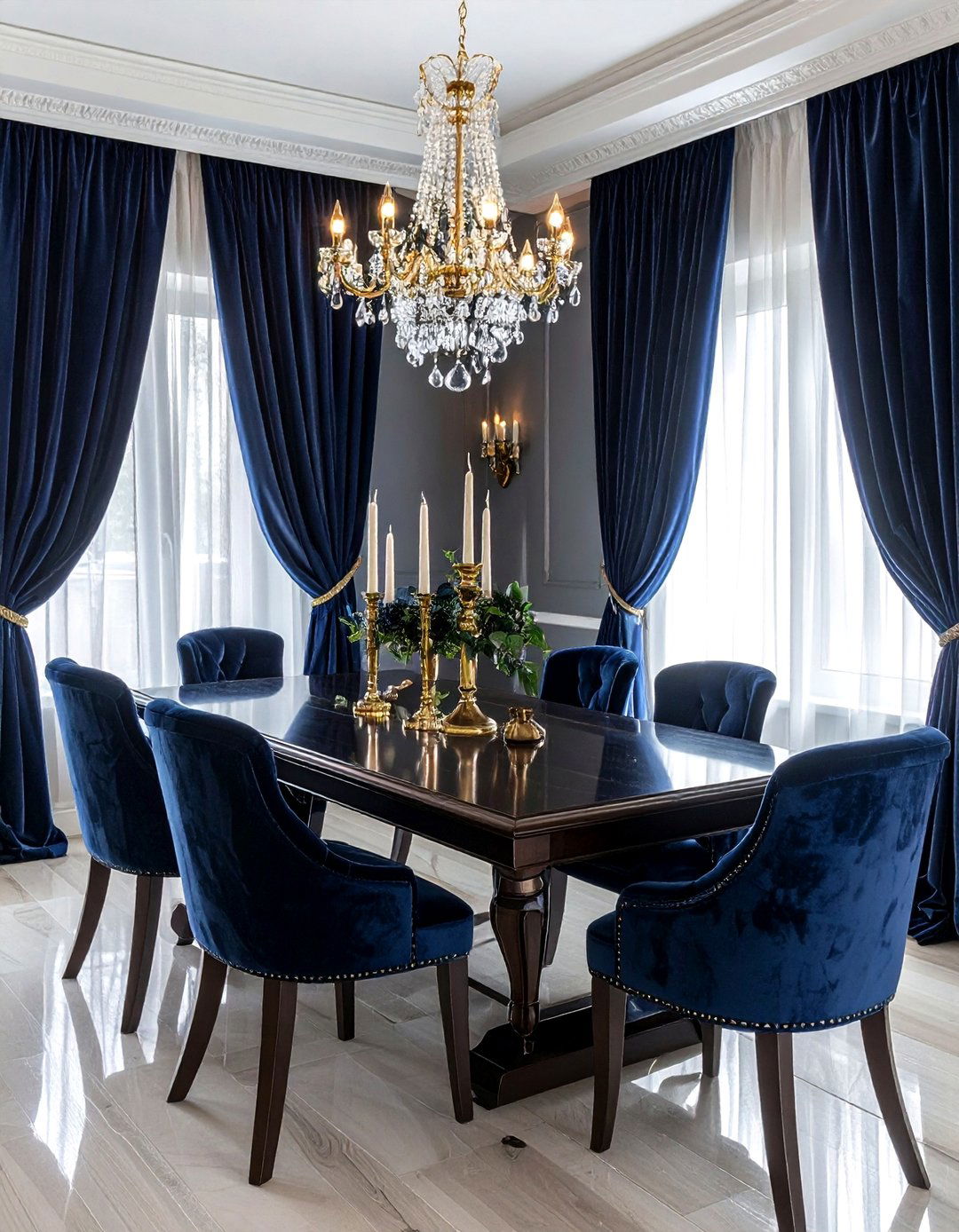 Velvet Dining Room Drapes - 30 dining room curtain ideas