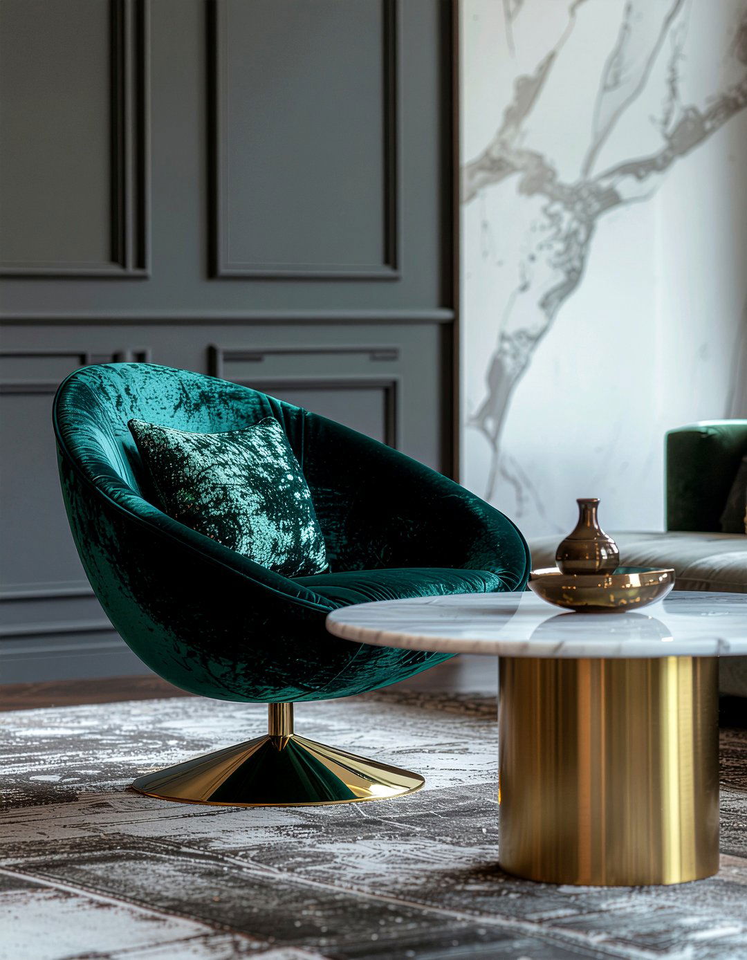 Velvet Egg Chair - 30 living room egg chair ideas