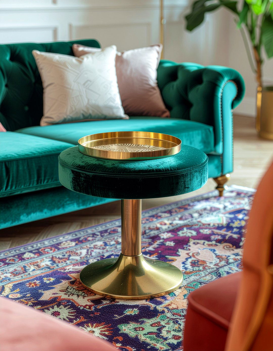 Velvet End Table - 30 living room end table ideas