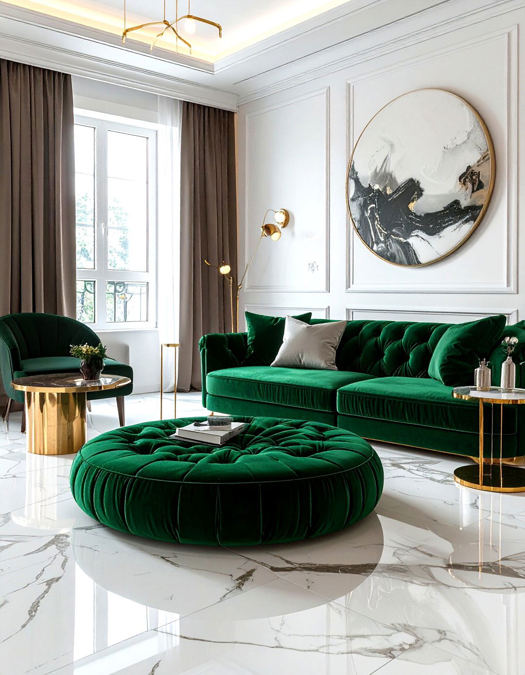 Velvet Floor Cushion - 30 living room pouf seating ideas