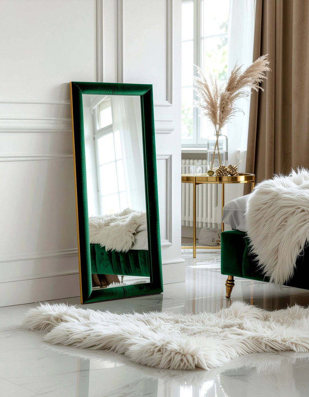 Velvet Frame Floor Mirror - 30 floor mirror ideas
